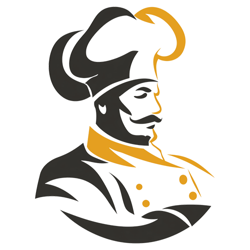 Chef Justin Perez icon logo gold black